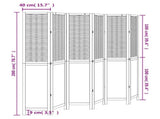 Room Divider 6 Panels White Solid Wood Paulownia 358731