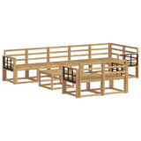 Outdoor Sofa Set 9 pcs White Solid Acacia Wood 3387848