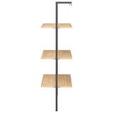3-Tier Leaning Shelf Light Brown and Black 64x35x120.5 cm 336379