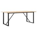 ZNTS Dining Table O-Frame 200x100x75.5 cm Solid Wood Pine and Cast Iron 3282745