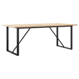 Dining Table O-Frame 200x100x75.5 cm Solid Wood Pine and Steel 3282745