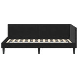 Corner Bed Frame with Headboard Black 90 cm x 190 cm Velvet 42016221