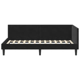 Corner Bed Frame Black 90 x 190 cm Velvet and Engineered wood 42016221