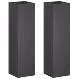 Garden Planter 2 pcs Black 20 x 20 x 75 cm Cold-rolled Steel 8005317