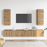 4 Piece TV Cabinet Set Wall-mounted Artisan Oak Engineered Wood 3329018