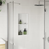 Shower Niche Matt White 32x62x9 cm Stainless Steel 4005135