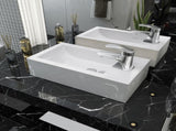 Basin with Faucet Hole Rectangular Ceramic White 46x25.5x12 cm 142343