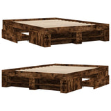 Bed Frame without Mattress Smoked Oak 120x190 cm Small Double Engineered Wood 3295517