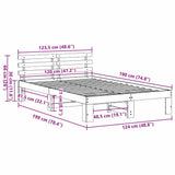 Bed Frame with Headboard White 120 x 190 cm Solid Pine Wood 872621