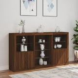 Sideboard with LED Lights Brown Oak 181.5x37x100 cm 3209183
