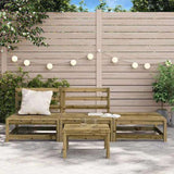 Garden Sofa Armless with Footstool Impregnated Wood Pine 837969
