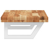 Basin Shelf Wall Mounted Steel and Solid Wood Acacia 3302738