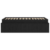 Bed Frame with Drawer Black Oak 90 x 190 cm Engineered Wood 3335206