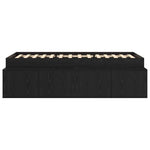 Storage Bed Frame Black oak 90 x 190 cm Engineered wood 3335206