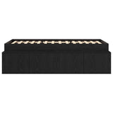 Bed Frame with Drawer Black Oak 80 x 200 cm Engineered Wood 3335198