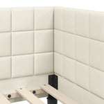 Corner Bed Frame with Headboard Cream 100 x 200 cm Velvet 42016445