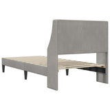 Bed Frame with Headboard Light Grey 90 x 190 cm Velvet 42027454