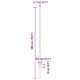 Embedded Fence Post 11 pcs Grey 180 cm Powder-Coated Steel 42006285