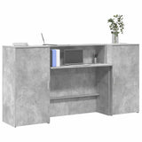 Reception Desk Concrete Grey 200x50x103.5 cm Engineered Wood 3324217