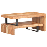 ZNTS 2 Piece Coffee Table Set Solid Acacia Wood 320394