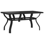 Garden Table Black 140x70x70 cm Steel and Glass 318768