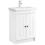 Bathroom under Sink Cabinet High Gloss White 56 x 37.5 x 81 cm 890008
