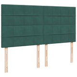 ZNTS Ottoman Bed with Mattresses Dark Green 160x200cm Velvet 3313484