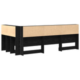 Storage Headboard with Shelf Black Oak 100 cm Engineered Wood 3335462