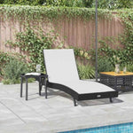 Sun Lounger with Table 2 pcs Black, White 40 x 40 x 40.5 cm 42009981