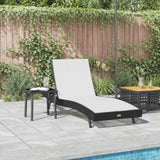 Sun Lounger with Table 2 pcs Black, White 40 x 40 x 40.5 cm 42009981