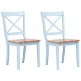 Dining Chairs 2 pcs Grey and Natural Solid Rubber Wood 247360