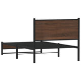 Metal Bed Frame without Mattress Brown Oak 100x200 cm 4007935