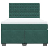 Box Spring Bed with Mattress Dark Green 140x190 cm Velvet 3290921