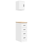 ZNTS Garage Cabinets 2 pcs White Engineered Wood 3328314