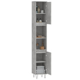 Bathroom Cabinet Concrete Grey 30x30x190 cm Engineered Wood 831536