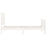 Bed Frame without Mattress White Small Single Solid Wood Pine 3192192