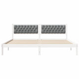 Bed Frame Light Grey 200 x 200 cm Solid Pine Wood 3394237