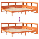 Bookcase Bed without Mattress Wax Brown 180x200 cm Solid Wood Pine 3324310