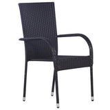 Dining Set Black, Natural Wood 3067881