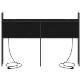 Storage Headboard with Charging Station Black oak 140 cm 859805