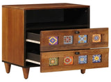 Bedside Cabinet Brown 50 x 33 x 62 cm Solid Mango Wood 4018234