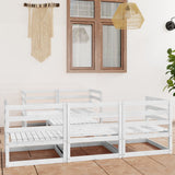 6 Piece Garden Lounge Set White Solid Wood Pine 3075330