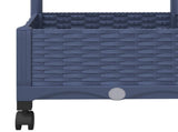 Garden Planter with Trellis&Wheels Blue Grey 40 x 40 x 131.5 cm 3422916