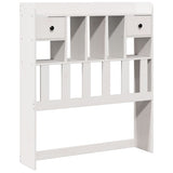 Headboard with Storage White 90 cm Solid Wood Pine 855524