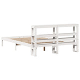 Bed Frame without Mattress White 150x200 cm King Size Solid Wood Pine 3305725