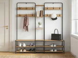 Coat Stand with Shoes Bench Artisan Oak 143 x 30 x 199.5 cm 8012049