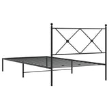 Metal Bed Frame without Mattress with Headboard Black 100x190cm 376496