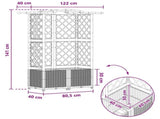 Raised Bed with Trellis and Roof Black 122 x 40 x 141 cm PP 42032536