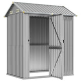 Garden Shed Light Grey 192x152.5x237 cm Galvanised Steel 364530