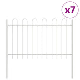 Garden Fence 7 pcs White 11.9 x 0.8 m Powder-coated Steel 3334144